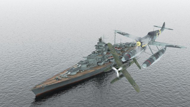German battleship Tirpitz 3D Model