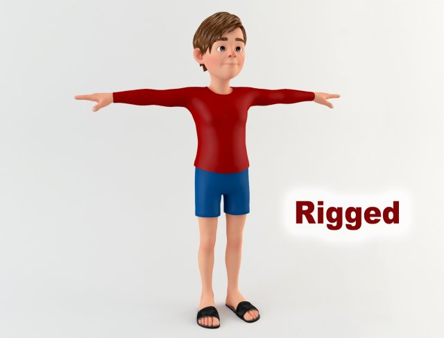 Cartoon Youngster 1 3D Model