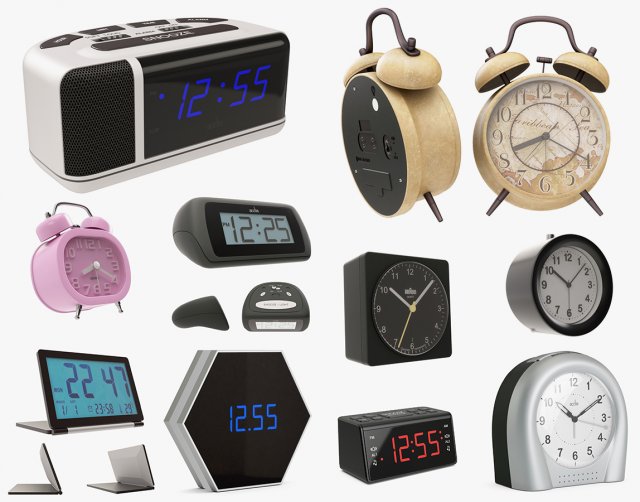 3D Alarm Clocks model 3D Model