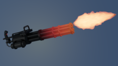 Low-poly minigun for games 3D Model