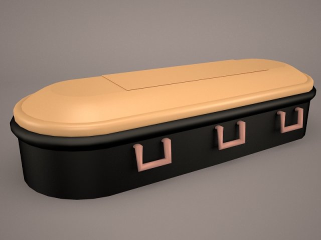 High Def Classic Coffin Roman Wood 3D Model