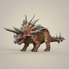 Game Ready Fantasy Triceratops 3D Model