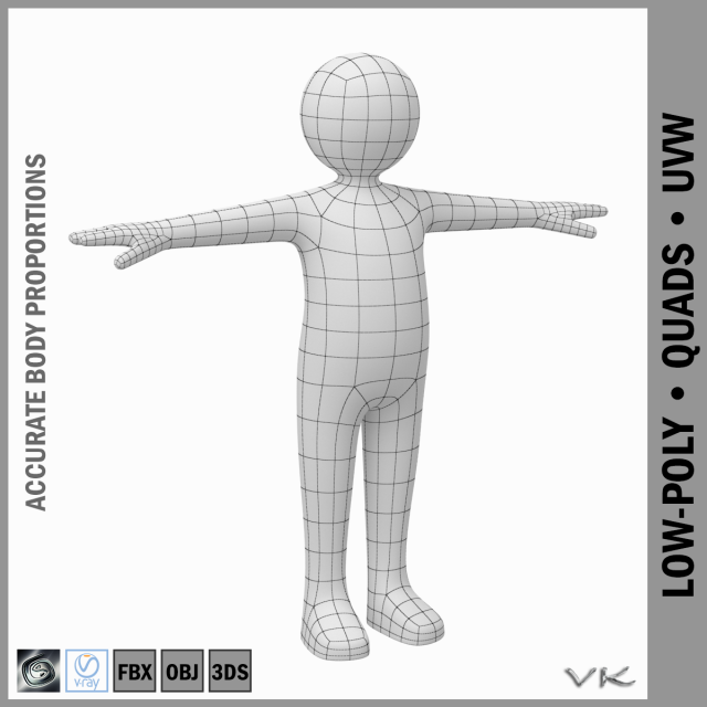 Child Stickman character 3D Model
