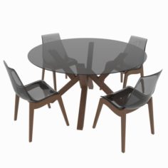 Dining set of classic Italian design consisting of a table and chairs 3D Model