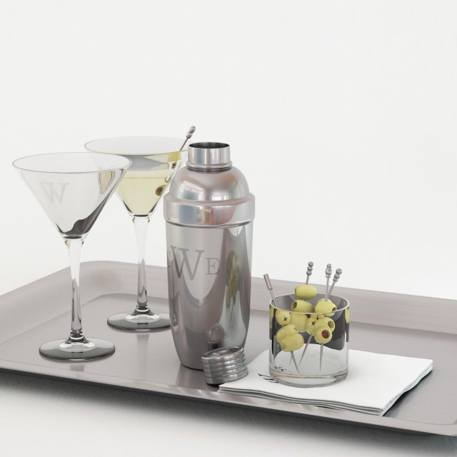 Cocktail with shaker 3D Model