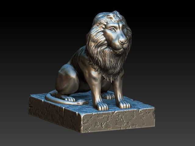 Printable lion 3D Model