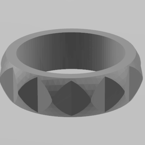 faceted ring 3D Print Model