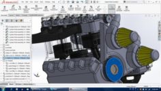 V6 engine 3D Model