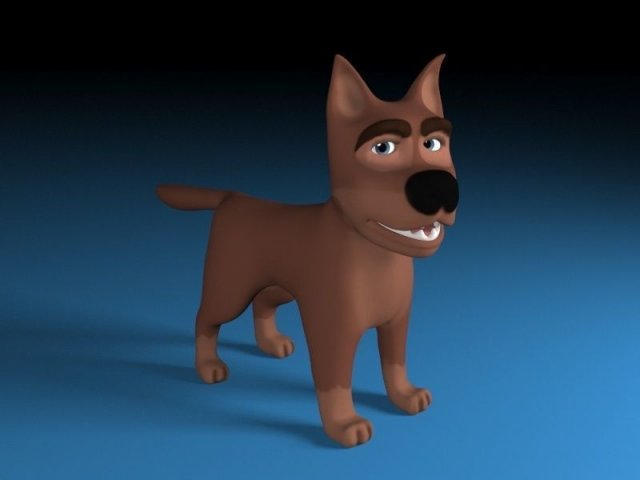 Cartoon brown dog 3D Model