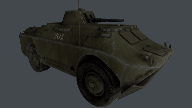 Armored reconnaissance and patrol vehicle BRDM-2 3D Model