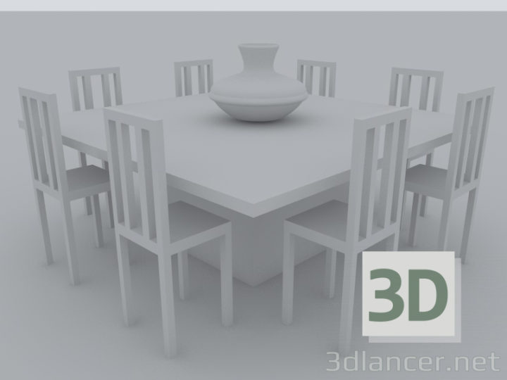 3D-Model 
Square dining room