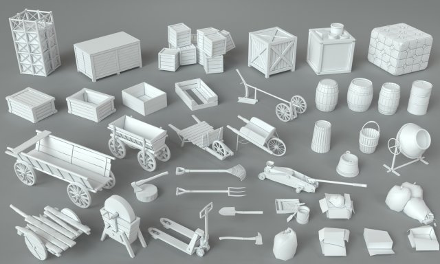 Environment Units-part-3 – 39 pieces 3D Model