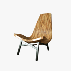 Light Coloured Wooden Chair 3D Model
