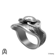 Turtle Ring 3D Print Model