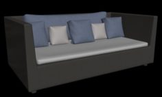 Couch with Pillows 3D Model