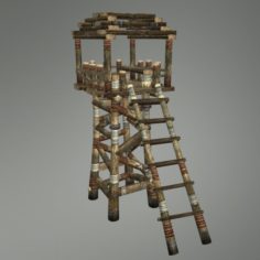 Medieval Watch Tower for Guard 3D Model