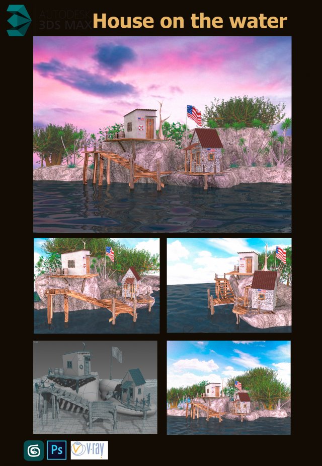 House on the water 3D Model