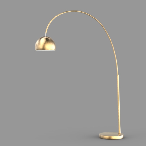 Overarching Metal Shade Floor Lamp 3D Model