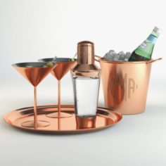 Cocktail with shaker 02 3D Model