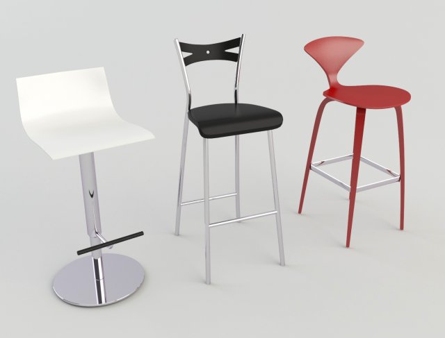 Tavern Bar Stools 4 3D Model