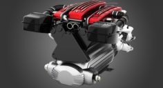Ferrari Tipo F116 – F133 V12 Engine AWD system 3D Model