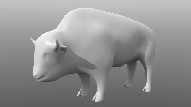 Bison low poly base mesh 3D Model