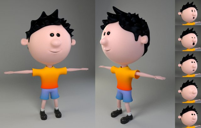 Rigged Boy Character 3D Model