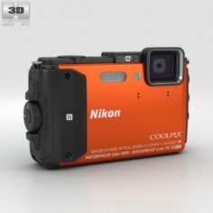 Nikon Coolpix AW130 Orange 3D Model