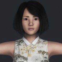 Realistic Beautiful Teen Girl 3D Model
