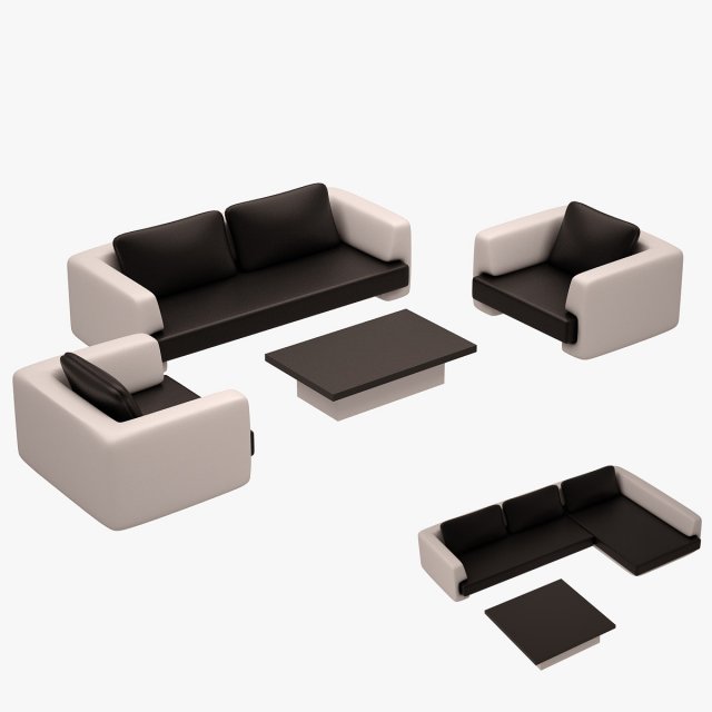 Sofa Set 04 3D Model