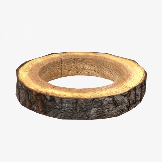 Wood Log Ring Low-Poly 3D Model