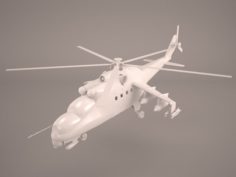 Russian Attack Helicopter Mil Mi-24B 3D Model