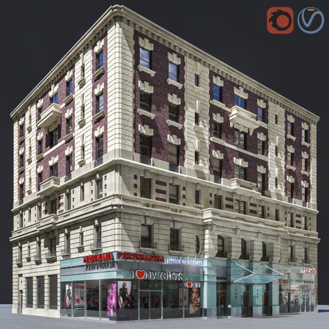 Apartment Brick Building 3d Model 3dhuntco - new york city 3d model free