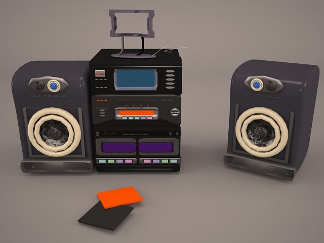 Retro Boombox Sharp 3D Model