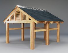 Wooden Carport 3D Model