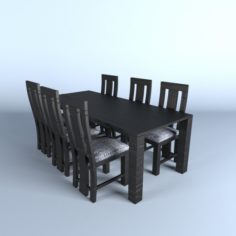 Dining table and 6 chairs 3D Model