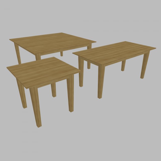 Table – Three Sizes 3D Model