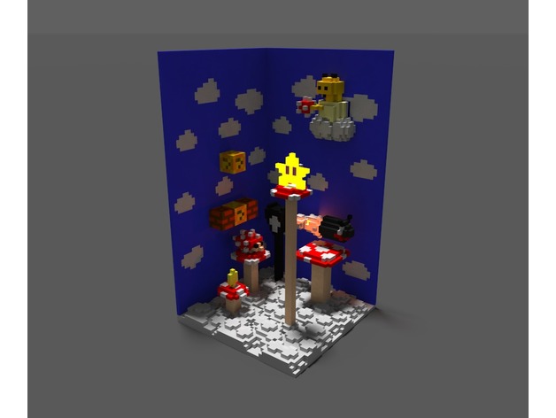 sky mario world 1 3D Print Model