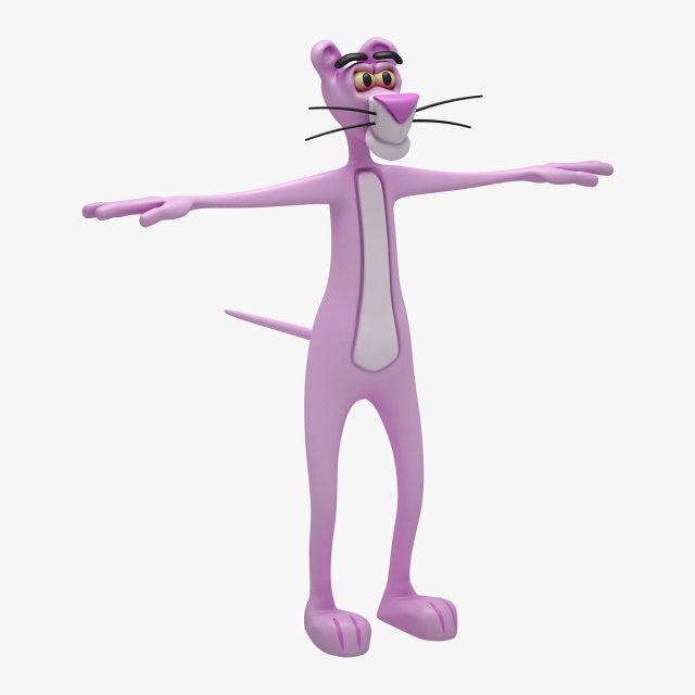 Pink Panther Not Rigged 3D Model