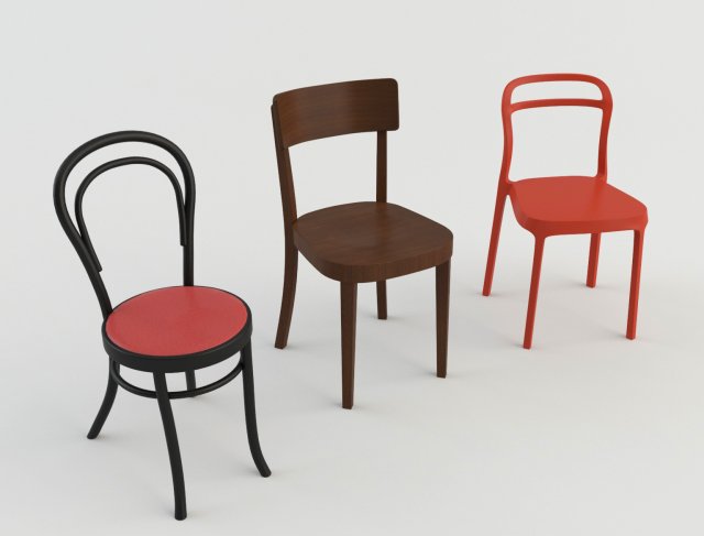 Bar Cafeteria Chairs 2 3D Model
