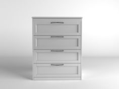 Chest of 4 drawers white 3D Model