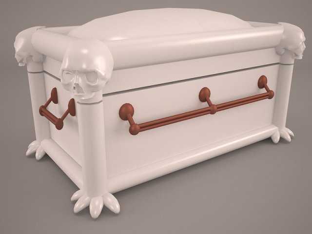 High Def Classic Coffin Roman Wood 3D Model