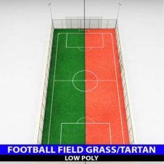 Football soccer stadium field low poly 3D Model