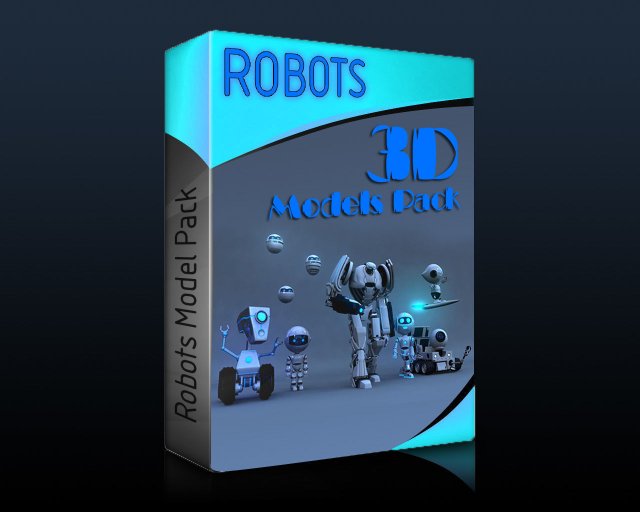 Rigged Robots Collection 3D Model