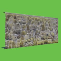 Mossy Stone Wall 3D Model
