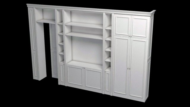 Library – Closet with sliding door 3D Model