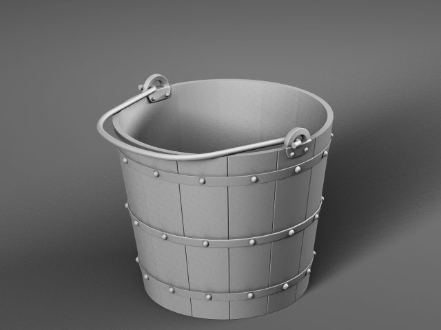 Wooden bucket 3D Model