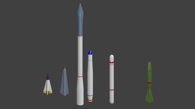 Nuclear bomb missile package for rocket anime 3D Model