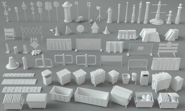 Environment Units-part-2 – 67 pieces 3D Model