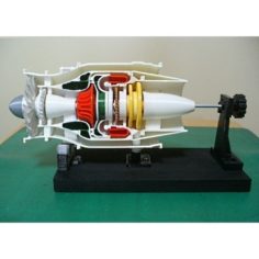 Turbofan Engine, for Business Aircraft, Cutaway 3D Print Model